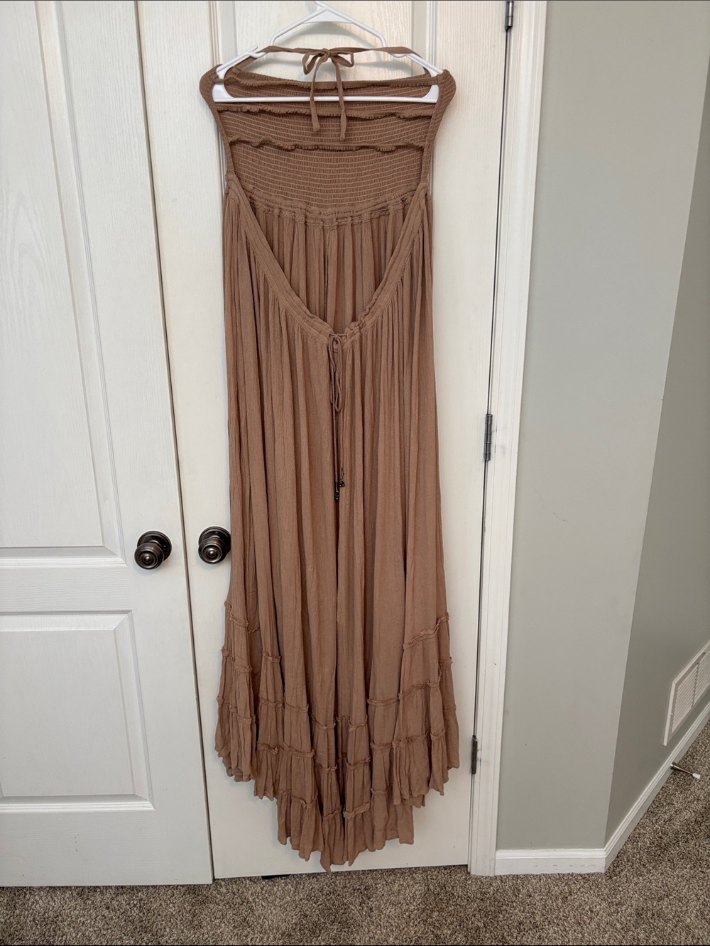 Free People Tan Extratropical Maxi Dress size Large - Picture 6 of 9